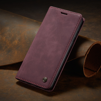 Чохол-книжка CaseMe із нубуку для Xiaomi Redmi 9 Бордовий
