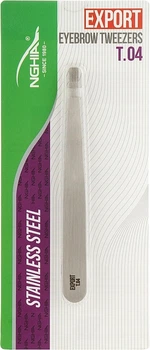 Пінцет для брів прямий T.04, сіро-сталевий - Nghia Export Tweezers (1307282-29788185)