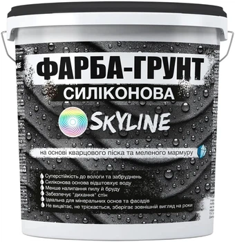 Фарба-ґрунт силіконова SkyLine на основі кварцового піску та мармурової крихти 4.2 кг (4821044018242)