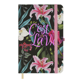 Книжка записна BM.255112-01 TROPICAL на гумці 96арк 136х207мм клітинка, офс,тверда обкладинка(10)