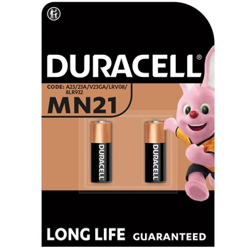 Батарейка Спеціалізована лужна батарейка Duracell MN21 12V, (A23 / 23A / V23GA / LRV08 / 8LR932) 2 шт (2 шт.)