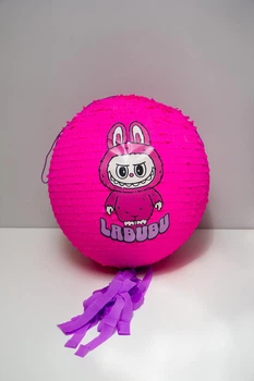 Піньята "LABUBU", 45 см рожева кругла