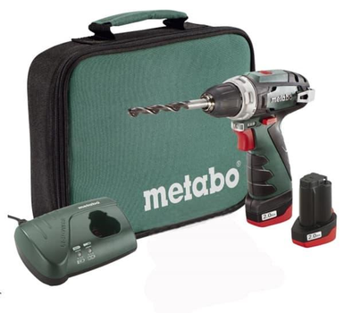 АКБуляторний шуруповерт Metabo PowerMaxx BS Basic 2х2,0 Ач в сумці (600079550)