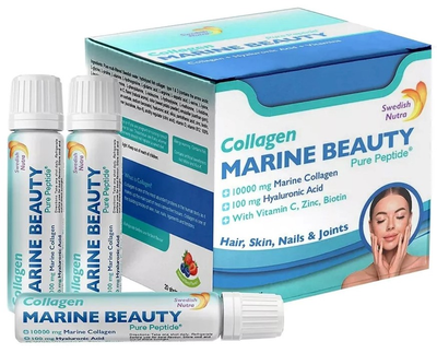 Комплекс рибного колагену Swedish Nutra Marine Beauty 10 000 mg питні ампули 30 шт x 25 мл (7350122360692)