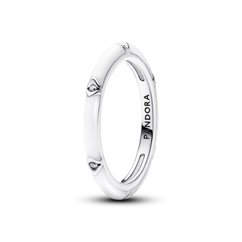 Срібна каблучка Pandora Me Біла емаль та камінці 193089C01 60.