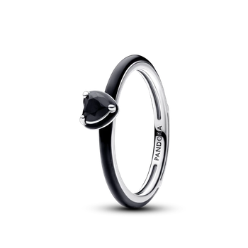 Срібна каблучка Pandora Me Чорне серце 193088C01 60 .