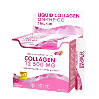 Морський колаген Swedish Nutra Marine Collagen 12 500 мг (25 мл x 30 шотів) (7350122363075)