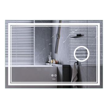 Дзеркало Mixxus Premium QUADRO MR20-120x80 з Led Touch, Anti-fog, димером, регулятором яскравості, лінзою (MP6624)