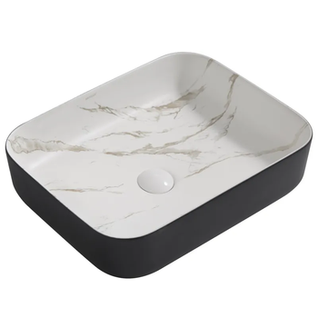Раковина накладная MIXXUS PREMIUM DIVERSE-0110 MARBLE-BLACK 500х390х130mm (MP6517)
