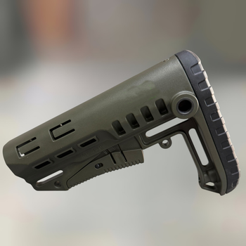 Приклад (база) DLG TBS TACTICAL DLG-130, для трубок Mil-Spec, колір Олива, гніздо антабки на 2 сторони (DLG-130 BL)