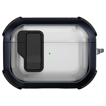 Протиударний захисний чохол Locking Button кейс для навушників Airpods 2 / Airpods Pro Blue
