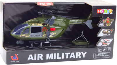 Zabawka LEAN Toys Helikopter wojskowy militarny z hakiem i noszami oraz ze światłami i dźwiękami 1:12 21466 (5905991038627)