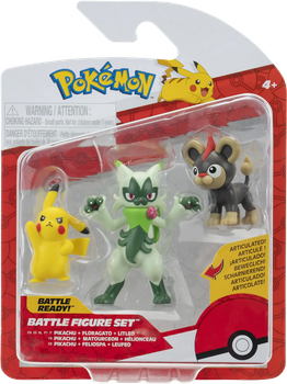 Zestaw figurek Jazwares Pokemon Battle Figure Pikachu + Floragato + Litleo (0191726756019)