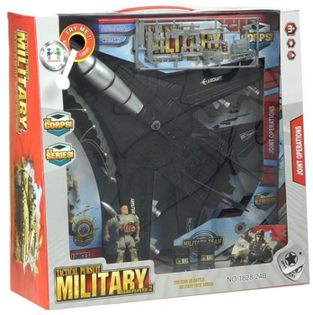 Odrzutowiec LEAN Toys Samolot wojskowy Myśliwiec ze światłami i dźwiękami oraz z akcesoriami 1968 (5905323219410)