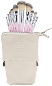 Набір пензлів для макіяжу Ilu Basic Mu Light Makeup з чохлом Рожевий 10 шт (5903018920788)