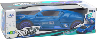 Zabawka LEAN Toys Auto sportowe z czujnikiem przeszkód i kulą LED obrotem 360° ze światłami i dźwiękiem Niebieskie 24771 (5905991058212)