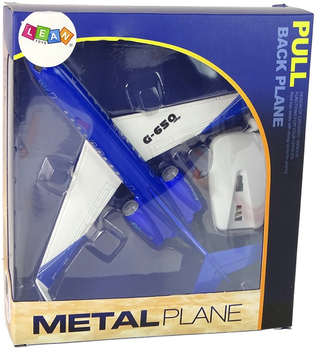 Іграшка LEAN Toys Пасажирський літак G-650 з приводом звуком і світлом металевий синій 11202 (5905679070901)