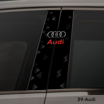Виниловая наклейка на стойку двери авто — AUDI (22×50 см) 2шт