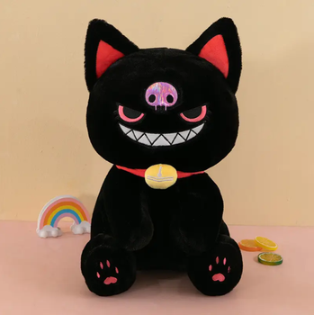 Мягкая игрушка Кот аниме черный Куроми 50 см