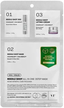 Зволожувальна маска для обличчя VT Cosmetics Reedle Shot All In One 3 Step 1.5 г+1.5 г+25 г (8803463003449)