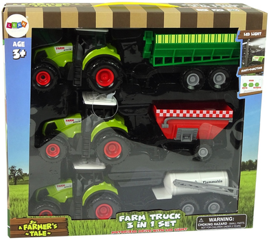 Набір LEAN Toys Ферма Трактори з напівпричепами та обприскувачем 3 шт 9952 (5904204758093)