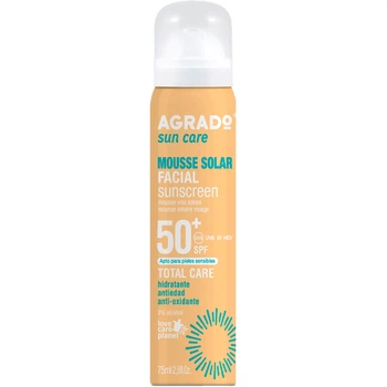 Мусс Agrado солнцезащитный для лица SPF50+, 75 мл