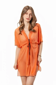 Халат пляжный женский из сеточки 87-395с One size(S-M) Оранжевый (2000002715016)
