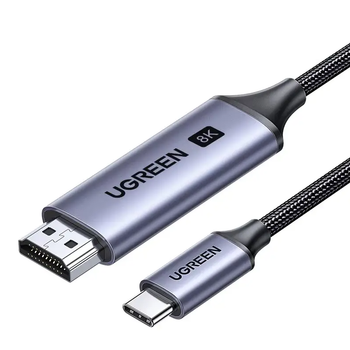 Кабель UGREEN CM565 USB-C to HDMI 2.1 (8K@60Hz; 4K@144Hz) для MacBook Pro iMac iPad Pro Samsung VRR 2м (15850)