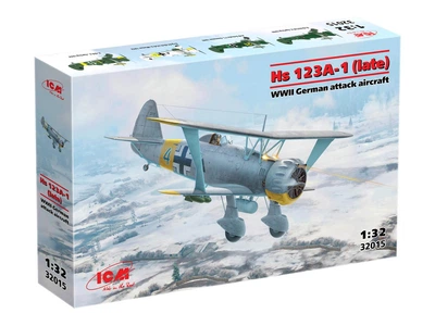 Сборная модель ICM Hs 123A-1 позднего выпуска Немецкий штурмовик 2 СВ 32015