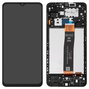 Дисплей для Samsung A127 Galaxy A12 Nacho, черный, с рамкой, (PRC), BV065WBM-L0A-8K02_R0.0