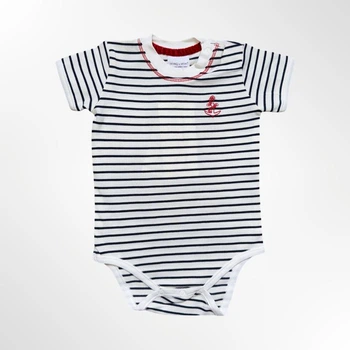 Детское боди ZEYNO&MEMO organic cotton wear 56 см Белый в полоску (1052)