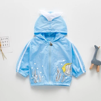 Вітровка сонцезахисна Little Fish Блакитний 80см 7781