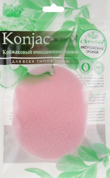 Конжаковый очищающий спонж с розовой глиной, CSP-689 - Christian (473193-27393999)