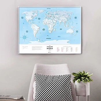 Пластикова скретч-карта світу Travel Map, Silver