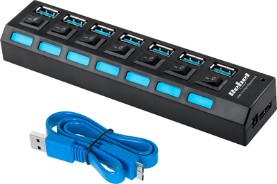 USB-хаб Rebel USB 3.0 7 ports Black (5901890029032)