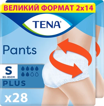 Набір підгузків-трусиків для дорослих Tena Pants Plus S 28 шт (7322541773346_1)