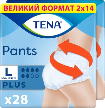 Набір підгузків-трусиків для дорослих Tena Pants Plus L 28 шт (7322541773582_1)