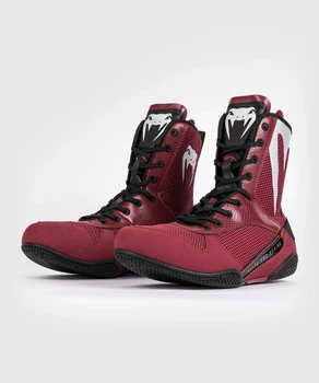 Боксёрки Venum Elite Boxing Shoes Wine Lees Silver Logo (VENUM-03681-050-7,5(40))