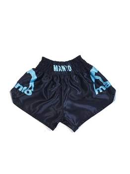 Шорты для тайского бокса MANTO Shorts Muay Thai Black Blue (MNR836_BLK/TUR_5XL)