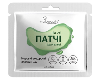 Гідрогелеві тонізуючі патчі під очі Via Beauty VBE-13 з морськими водоростями та зеленим чаєм (6971663406604A) shop (6971663406604)