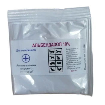 Альбендазол 10% антигельминтик Зооветконтинент, порошок, 10 г