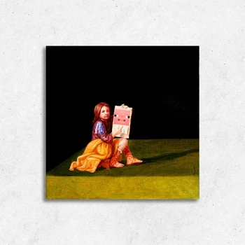Картина на полотне Pigscene из игры Майнкрафт 100x100 см