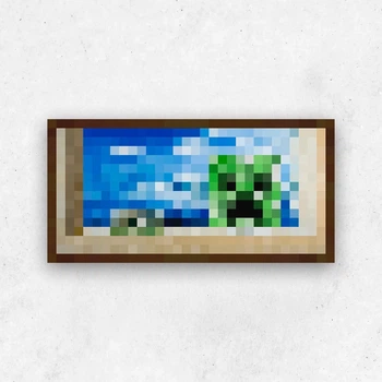 Картина на полотне Creebet (Крибет/Крипер) из игры Майнкрафт 20x40 см