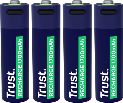 Акумулятор Trust USB Type-C AA, 1.5V 1700mAh, Li-Ion, 4 шт (TR25631)