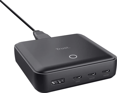 Настільний зарядний пристрій Trust Maxo 100W, 3xUSB-C/USB-A ,PD, Black (TR25242)
