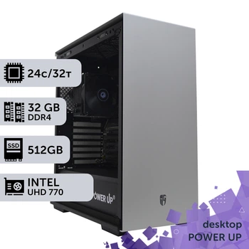 Робоча станція PowerUp Desktop #208 Core i9 13900K / 32 GB / SSD 512GB / Int Video спеціалізована обчислювальна графічна система для архітекторів та інженерів