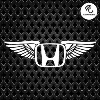 Наклейка на авто Oracal Логотип Эмблема Honda Хонда с крыльями Белая 20х6см (EA001-2)