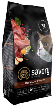 Sucha karma dla kotów z wrażliwym układem pokarmowym Savory z jagnięciną i indykiem 2 kg (4820232630082)