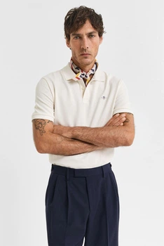 Чоловіче біле поло TEXTURED POLO Gant L 2014025