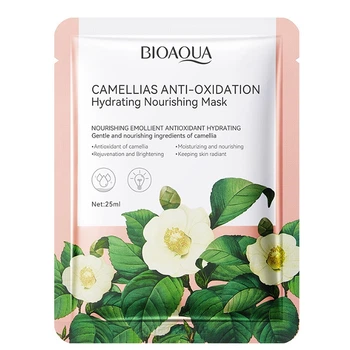 Антиоксидантная маска для лица с экстрактом камелии BIOAOUA сamellias anti-oxidation hydrating nourishing mask, 25 г, (W3-02593)